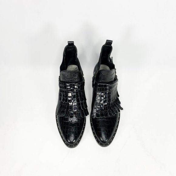 FREDA SALVADOR Croc-Embossed Kiltie Chelsea Boots - Picture 4 of 10